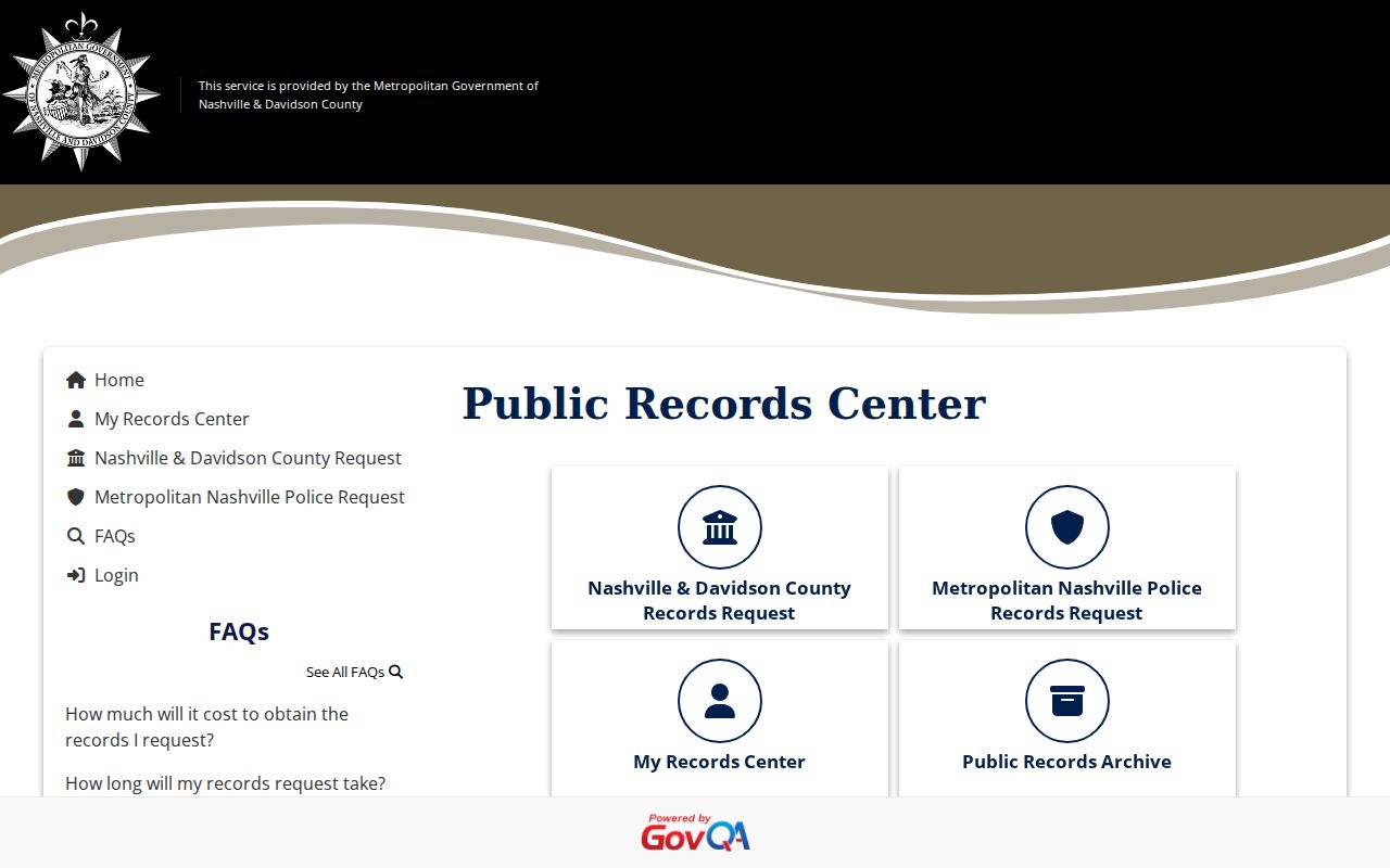 Davidson County warrant records: Metro public records request center