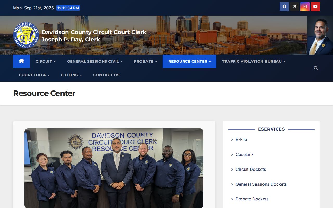 Davidson County traffic warrant help: Circuit Clerk Resource Center contact route